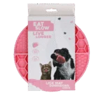 Tapis de léchage rond avec compartiments profonds, rose, ø 21 cm – Eat Slow Live Longer Lick Mat Dimensions Circle