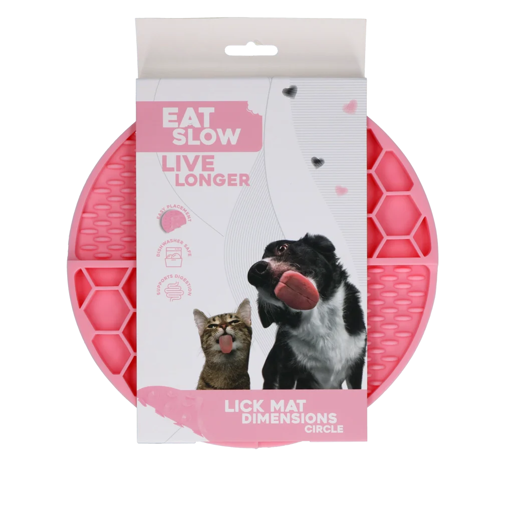 EATS063I.png Tapis de léchage rond avec compartiments profonds, rose, ø 21 cm – Eat Slow Live Longer Lick Mat Dimensions Circle – Image 1