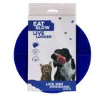 Tapis de léchage rond avec compartiments profonds, bleu, ø 21 cm – Eat Slow Live Longer Lick Mat Dimensions Circle