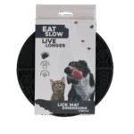 Tapis de léchage rond à compartiments profonds, gris, ø 21 cm – Eat Slow Live Longer Lick Mat Dimensions Circle