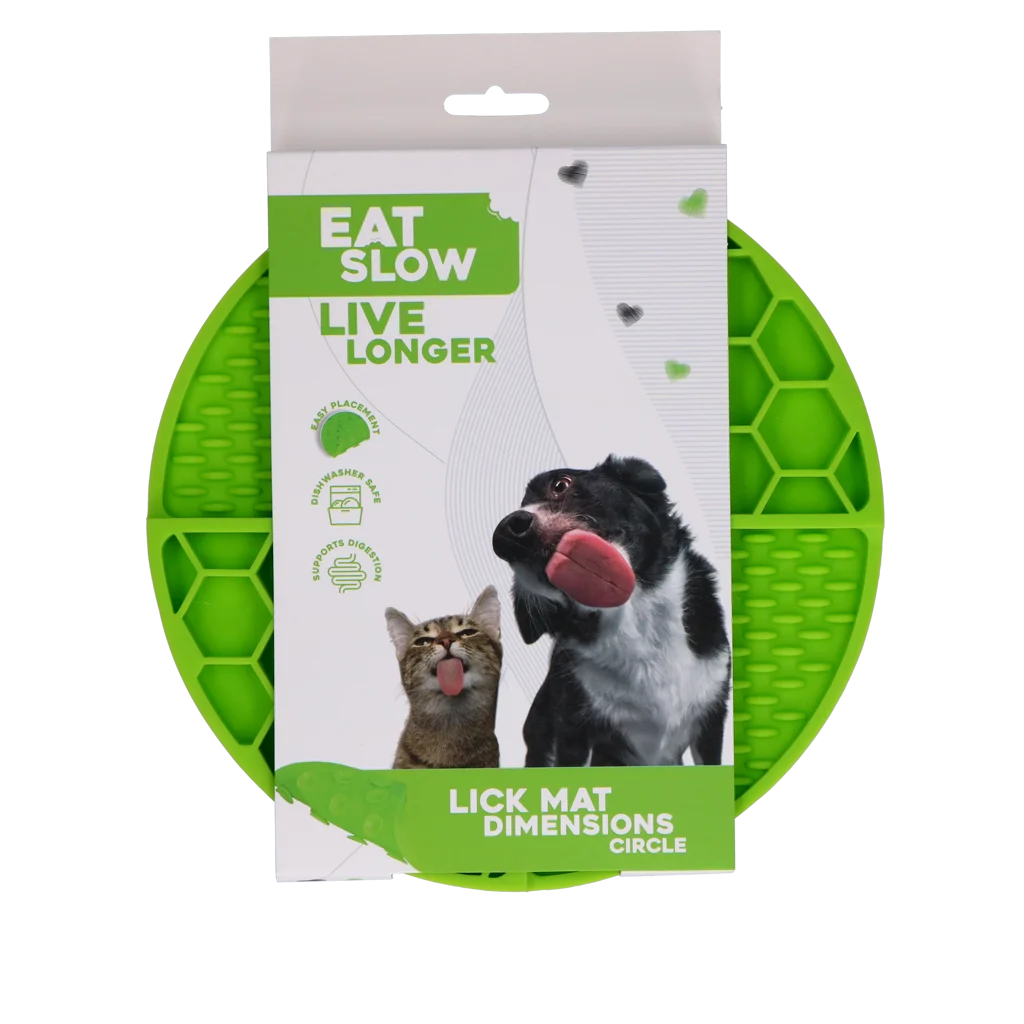 EATS063L.png Tapis de léchage rond avec compartiments profonds, vert, ø 21 cm – Eat Slow Live Longer Lick Mat Dimensions Circle – Image 1