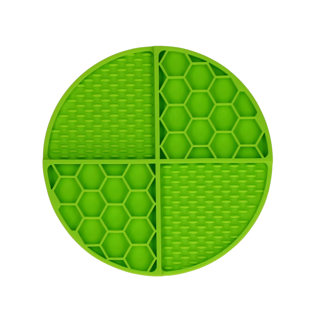 Tapis de léchage rond avec compartiments profonds, vert, ø 21 cm – Eat Slow Live Longer Lick Mat Dimensions Circle – Image 2