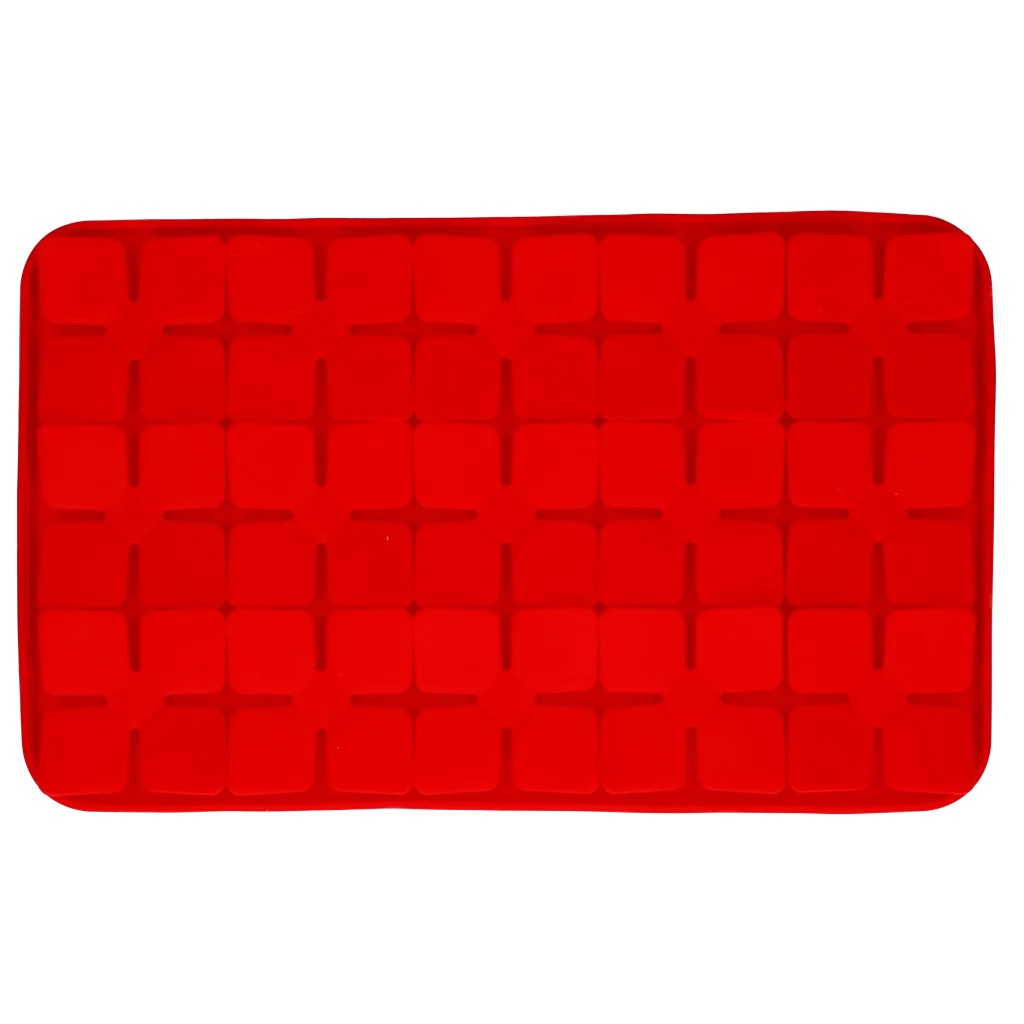 Tapis de léchage pour chiens avec rabats en forme de fleurs et ventouses, 21 x 34 cm, rouge – Eat Slow Live Longer Lick Mat Dimensions Flower – Image 2