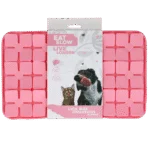 Tapis à lécher pour chiens avec pétales en forme de fleur et ventouses, 21 x 34 cm, rose – Eat Slow Live Longer Lick Mat Dimensions Flower