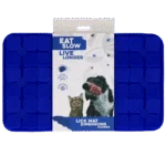 Tapis de léchage pour chiens avec rabats en forme de fleurs et ventouses, 21 x 34 cm, bleu – Eat Slow Live Longer Lick Mat Dimensions Flower