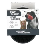 Gamelle anti-glouton pour chiens à fond rond et picots, Ø 17 cm, grise – Eat Slow Live Longer Lick Mat Wobble Bowl