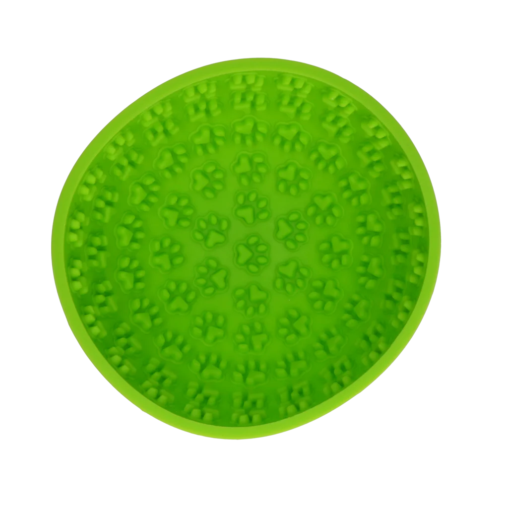 Gamelle anti-glouton pour chien avec fond arrondi et reliefs, Ø 17 cm, verte – Eat Slow Live Longer Lick Mat Wobble Bowl – Image 2