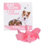 Insert anti glouton en silicone pour chien avec ventouses, S, diamètre à la base 9,5 cm, rose – Eat Slow Live Longer Gobble Stopper