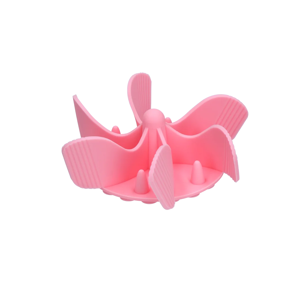 Insert anti-glouton pour chien en silicone avec ventouses, M, diamètre de base 11,5 cm, rose – Eat Slow Live Longer Gobble Stopper – Image 2