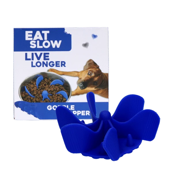 Insert anti-glouton pour gamelle de chien avec ventouses, bleu M, diamètre de la base 11,5 cm – Eat Slow Live Longer Gobble Stopper