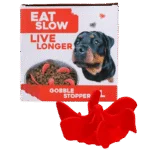 Insert anti glouton pour gamelle de chien avec ventouses, rouge L, diamètre du fond 14,5 cm – Eat Slow Live Longer Gobble Stopper