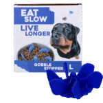 Insert anti-glouton pour gamelle pour chien avec ventouses, bleu L, diamètre du fond 14,5 cm – Eat Slow Live Longer Gobble Stopper