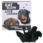 Insert anti glouton pour gamelle de chien avec ventouses, gris L, diamètre de la base 14,5 cm – Eat Slow Live Longer Gobble Stopper
