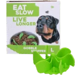 Insert anti glouton pour gamelle de chien avec ventouses, vert L, diamètre de la base 14,5 cm – Eat Slow Live Longer Gobble Stopper