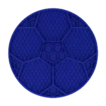 Tapis de léchage pour chien avec motif ballon de football et ventouses, Ø 22 cm, Bleu – Eat Slow Live Longer Lick Mat Soccer Ball – Image 2
