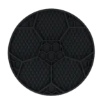 Tapis de léchage pour chiens avec motif de ballon de football et ventouses, Ø 22 cm, gris – Eat Slow Live Longer Lick Mat Soccer Ball – Image 2