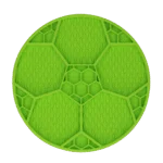 Tapis de léchage pour chiens avec motif de ballon de football et ventouses, Ø 22 cm, vert – Eat Slow Live Longer Lick Mat Soccer Ball – Image 2