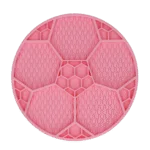 Tapis de léchage pour chiens avec motif ballon de football et ventouses, Ø 22 cm, rose – Eat Slow Live Longer Lick Mat Soccer Ball – Image 2