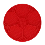 Tapis de léchage pour chiens avec motif de ballon de football et ventouses, Ø 22 cm, rouge – Eat Slow Live Longer Lick Mat Soccer Ball – Image 2
