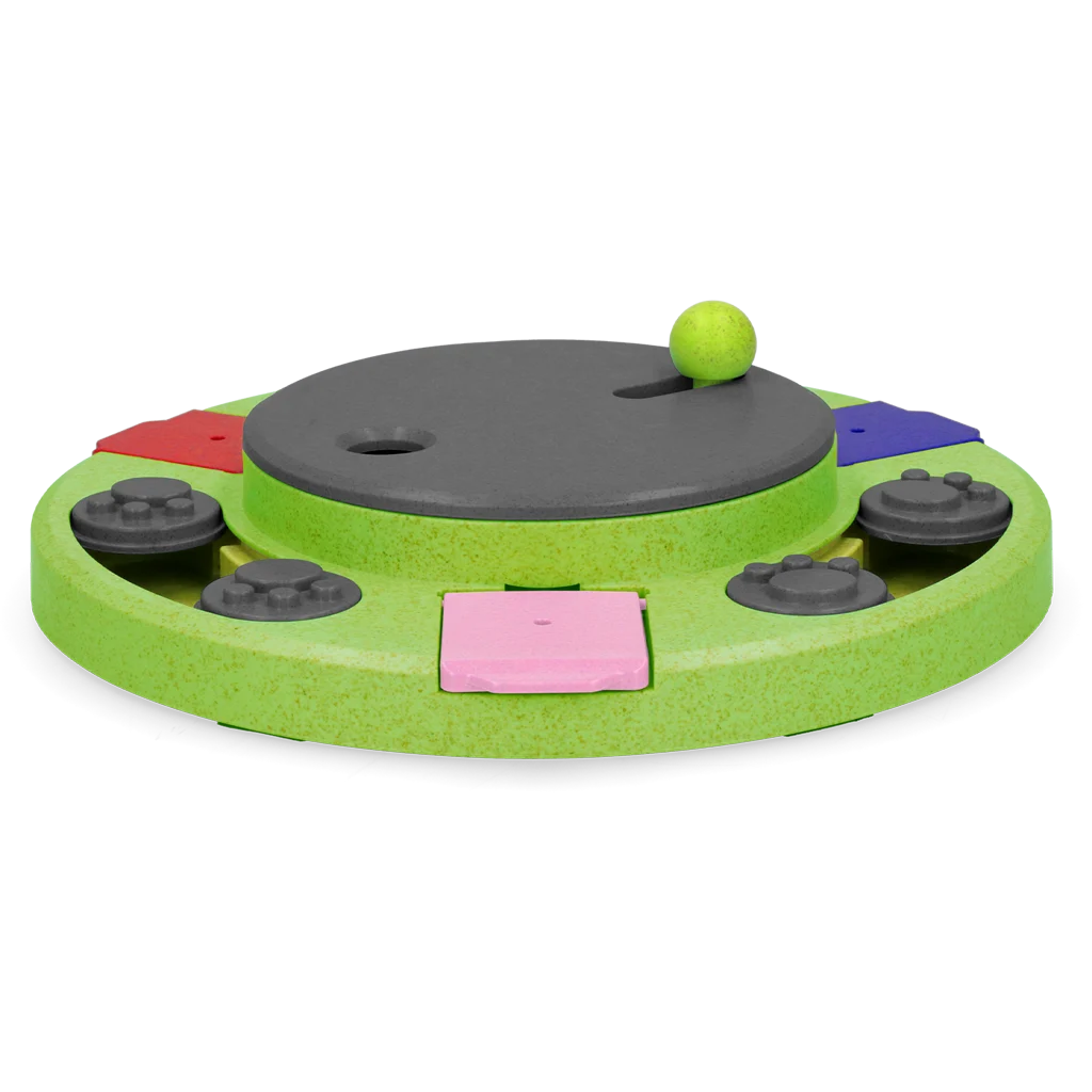 Puzzle pour chien pour croquettes et friandises avec pieds antidérapants – Eat Slow Live Longer Puzzle Circle – Image 3