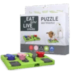 Puzzle pour chien pour croquettes et friandises avec pieds antidérapants – Eat Slow Live Longer Puzzle Rectangle