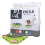 Puzzle pour chien pour croquettes et friandises – Eat Slow Live Longer Puzzle Triangle
