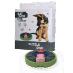 Puzzle pour chien avec éléments coulissants pour croquettes et friandises – Eat Slow Live Longer Puzzle Disc