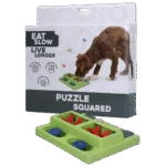 Puzzle pour chien avec pieds antidérapants, pour croquettes et friandises – Eat Slow Live Longer Puzzle Squared