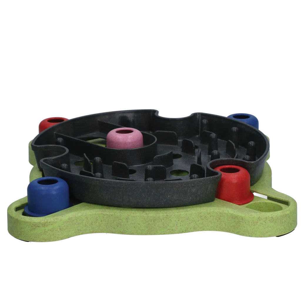 Puzzle pour chien pour croquettes et friandises avec pieds antidérapants – Eat Slow Live Longer Puzzle Roundabout – Image 2