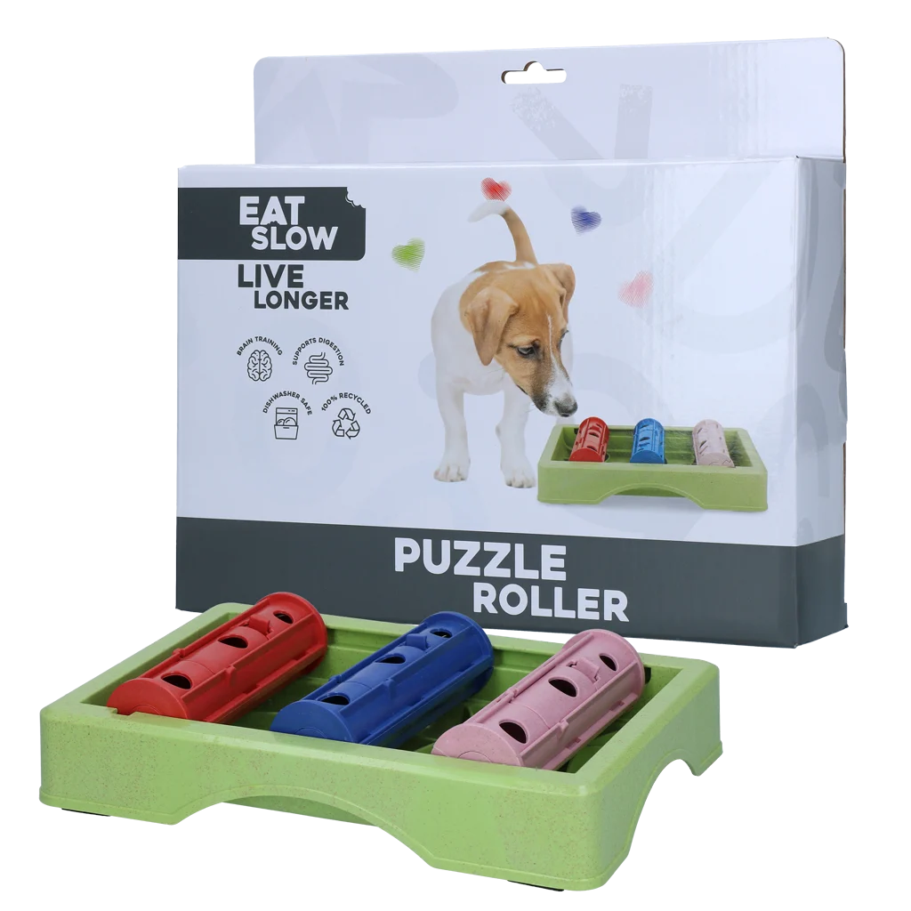 EATS070H.png Puzzle pour chien à croquettes et friandises avec pieds antidérapants – Eat Slow Live Longer Puzzle Roller – Image 1