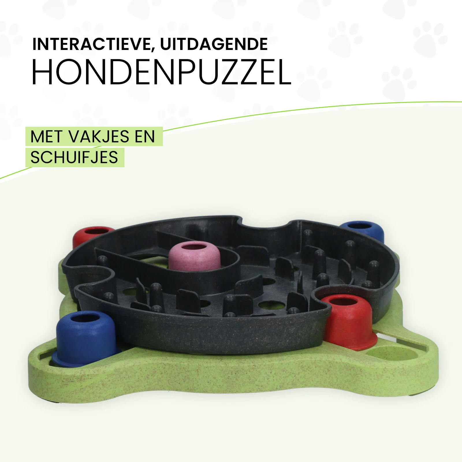 Puzzle pour chien pour croquettes et friandises avec pieds antidérapants – Eat Slow Live Longer Puzzle Roundabout – Image 4