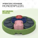Puzzle pour chien avec éléments coulissants pour croquettes et friandises – Eat Slow Live Longer Puzzle Disc – Image 3