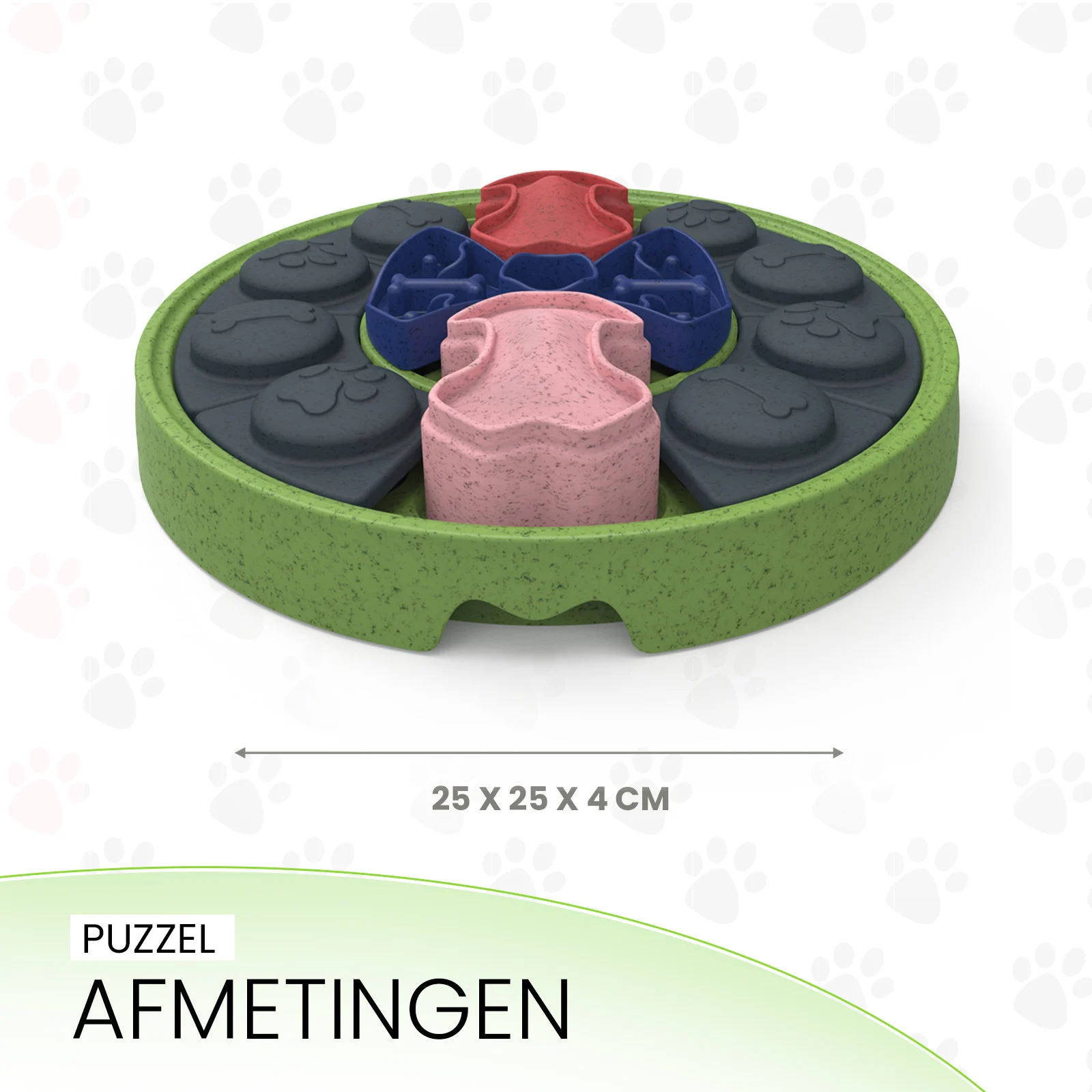 Puzzle pour chien avec éléments coulissants pour croquettes et friandises – Eat Slow Live Longer Puzzle Disc – Image 4