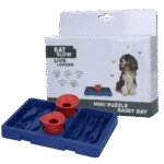 Gamelle puzzle pour chiens, pour croquettes et friandises, 13 x 19 cm – Eat Slow Live Longer Mini Puzzle Rainy Day