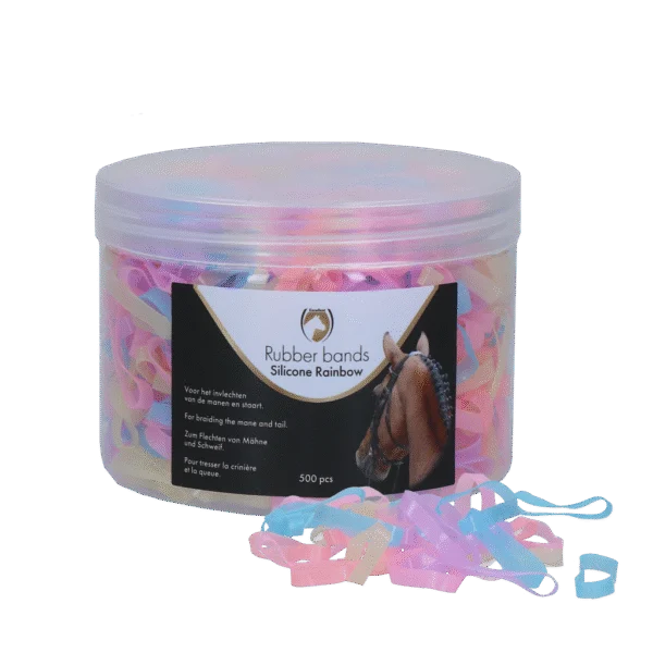 Élastiques à tresser en silicone, 500 pièces, multicolores – Excellent Horse Rubber Bands Silicone