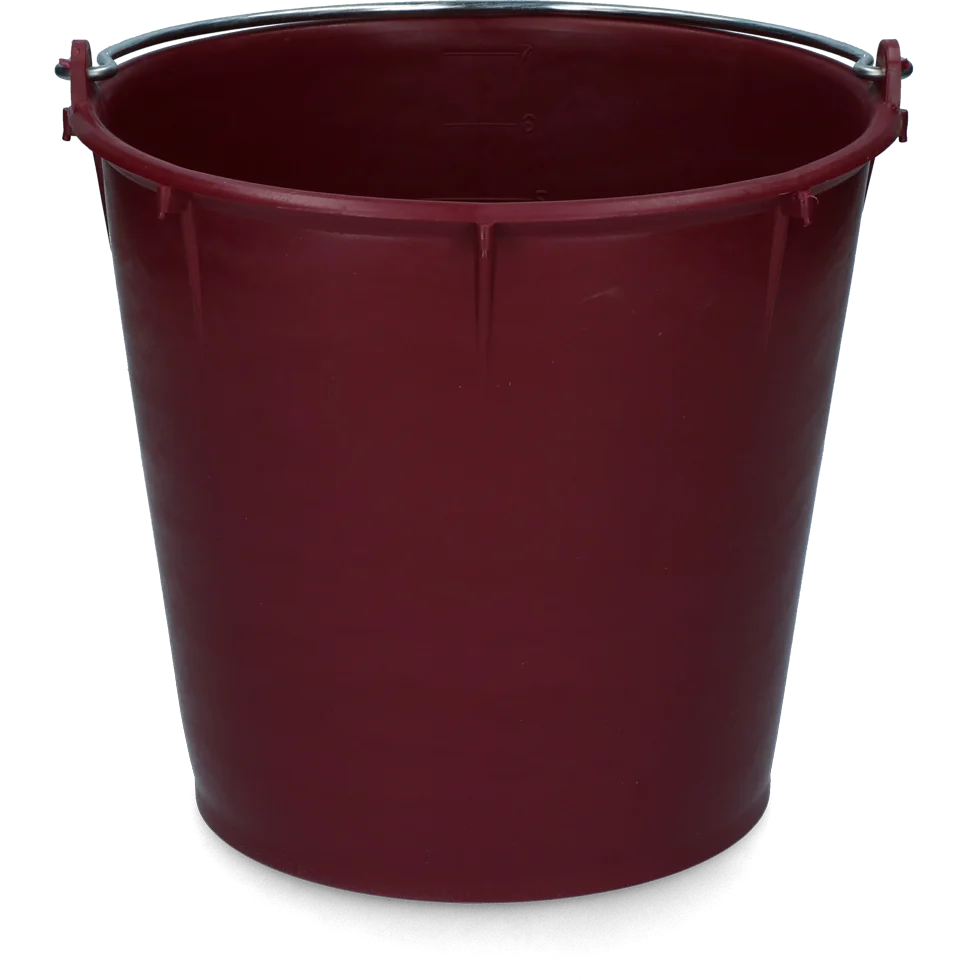Seau avec anse galvanisée 7 l rouge bordeaux – Vplast – Image 1