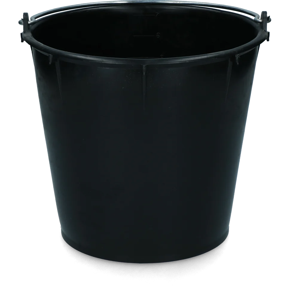 EMME00016R.png Seau avec anse galvanisée, 7 l, noir – Vplast – Image 1