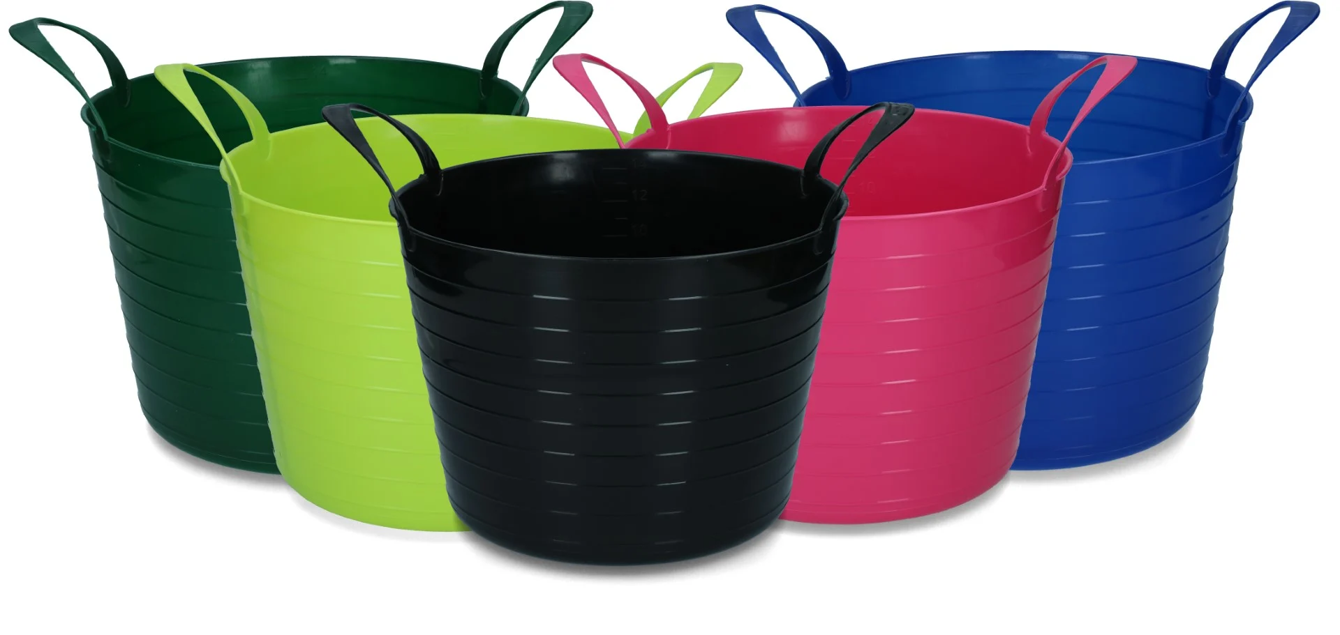 Seau flexible à deux poignées, 14 l, vert citron – Vplast V-Trug Flexi – Image 2