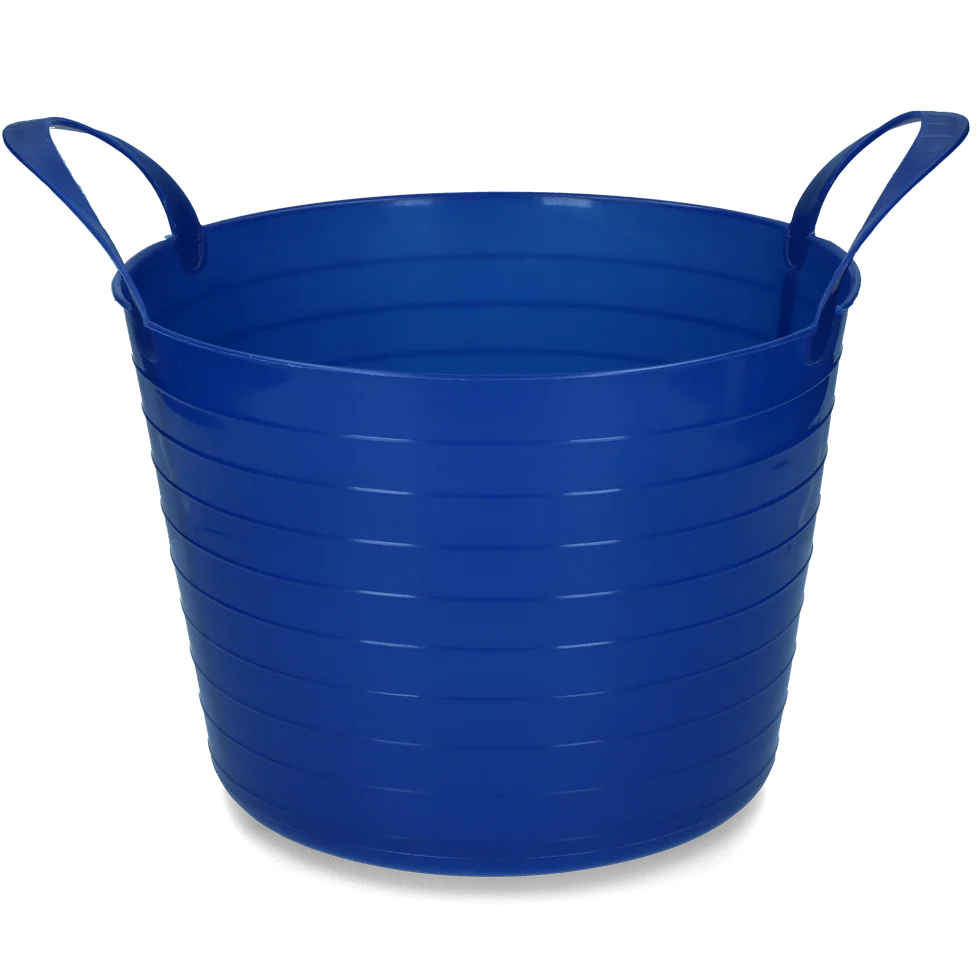 Seau flexible avec deux poignées, 40 l, bleu – Vplast V-Trug Flexi – Image 1