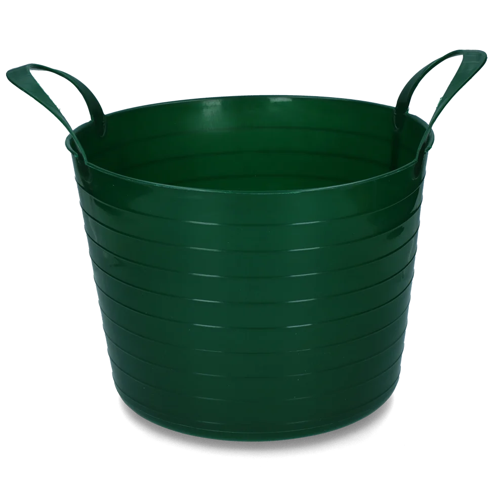 Seau flexible à deux poignées, 40 l, vert – Vplast V-Trug Flexi – Image 1