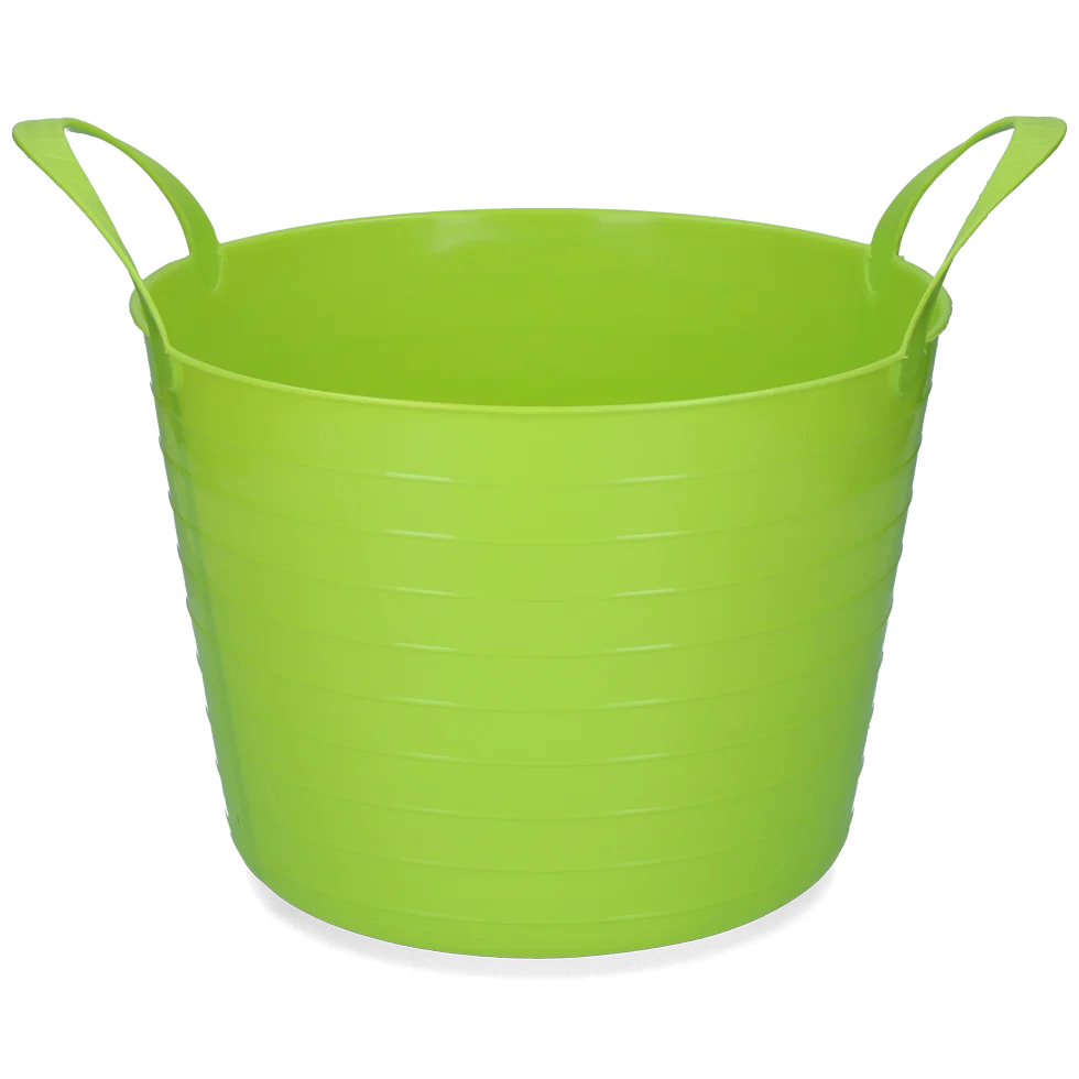 Seau flexible à deux poignées, 40 l, vert citron – Vplast V-Trug Flexi – Image 1