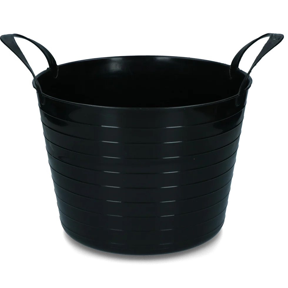Bac souple avec deux poignées, 40 l, noir – Vplast V-Trug Flexi – Image 1