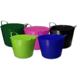 Seau flexible avec poignées, 65 l, rose – Vplast V-Trug Flexi – Image 2