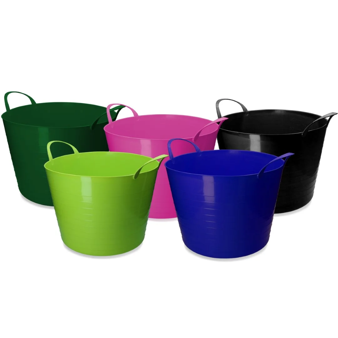 Seau flexible avec poignées, 65 l, rose – Vplast V-Trug Flexi – Image 3