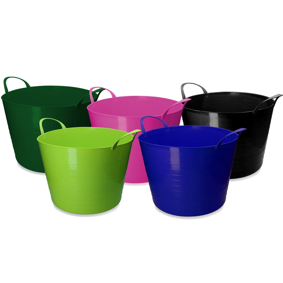 Seau flexible avec poignées, 65 l, rose – Vplast V-Trug Flexi – Image 2