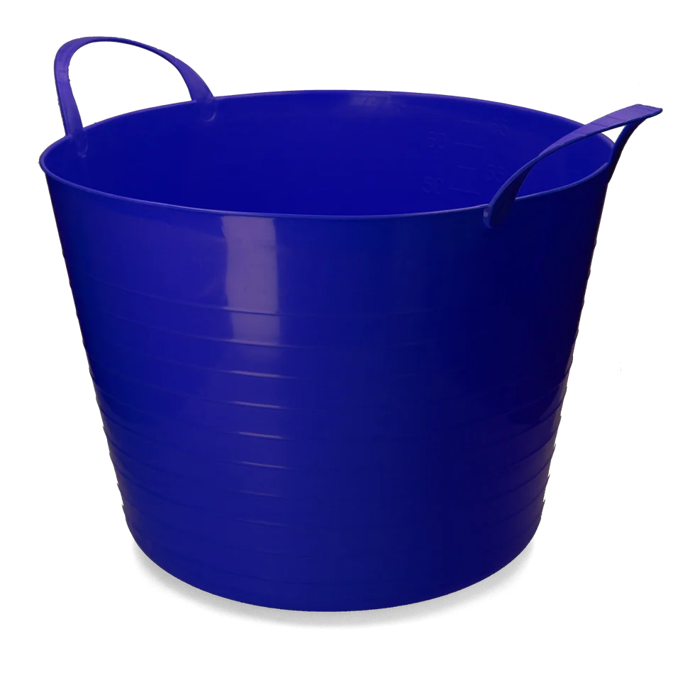 Seau flexible avec poignées, 65 l, bleu – Vplast V-Trug Flexi – Image 1