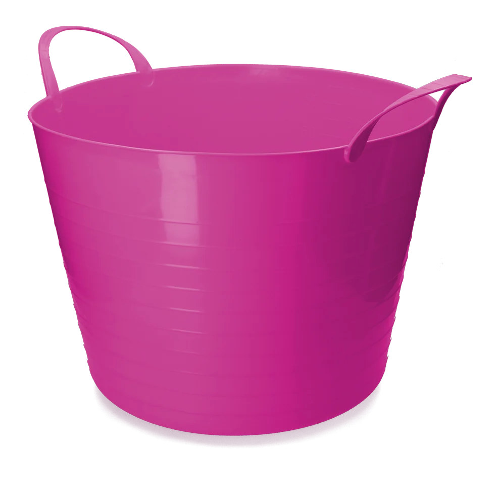 EMME000265R.png Seau flexible avec poignées, 65 l, rose – Vplast V-Trug Flexi – Image 1