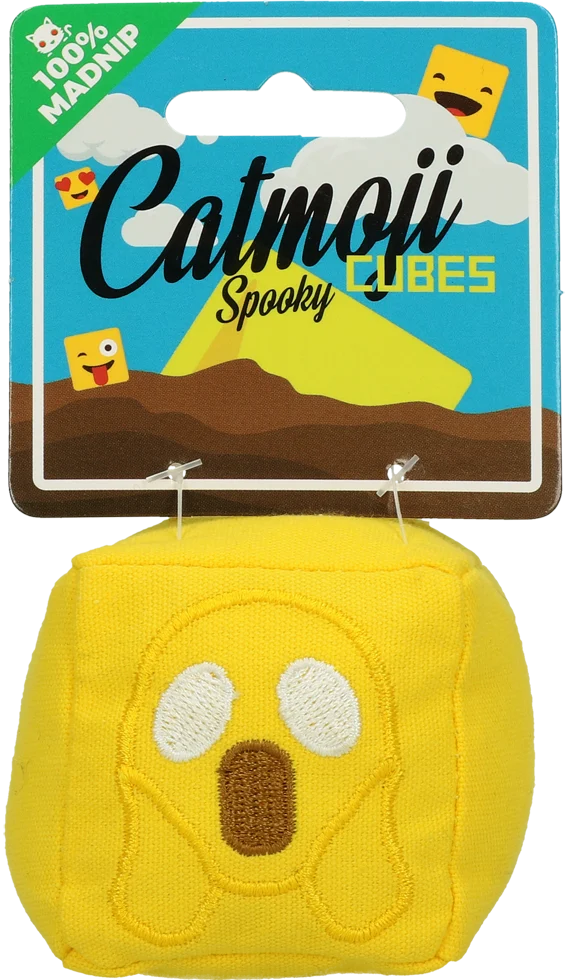 Cube de jeu pour chats avec MADNIP, Ø 7 cm – Catmoji Cube Spooky – Image 3