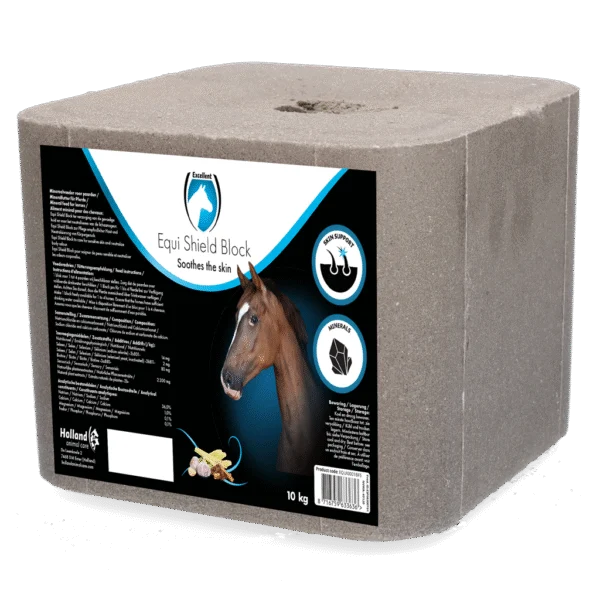Pierre à lécher au sel à l’ail pour chevaux, 10 kg – Excellent Horse Shield Block