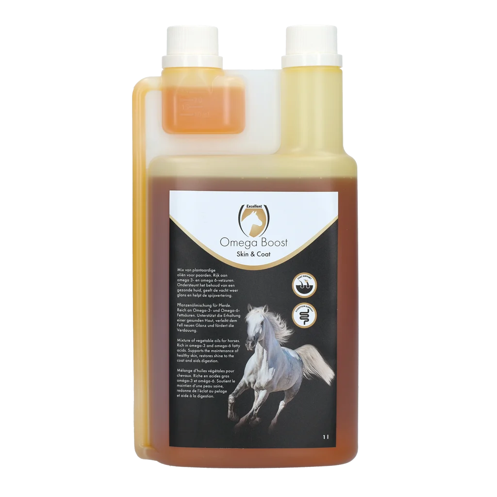 Huile végétale pour chevaux avec oméga 3 et 6, 1 l – Excellent Horse Omega Boost – Image 1